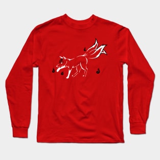 Kitsune (white and black) Long Sleeve T-Shirt